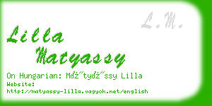 lilla matyassy business card